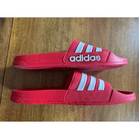 Adidas Adilette Comfort Slides Red White Men’s Size 13 FY7815 - Picture 4 of 9